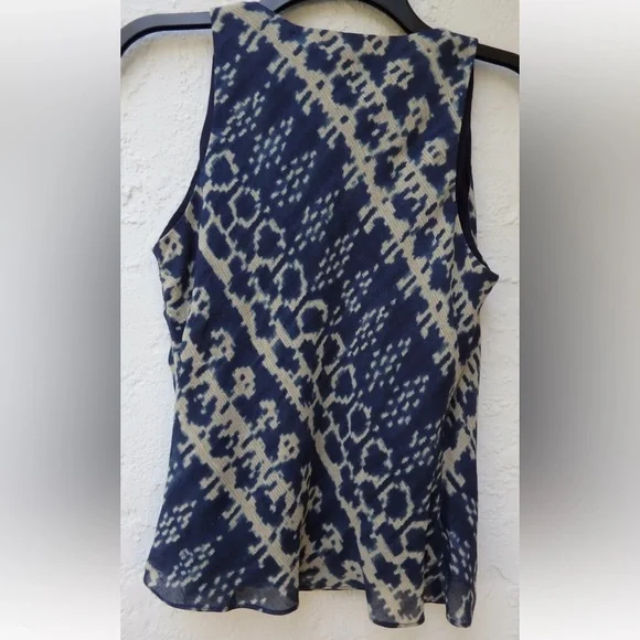 Lauren Ralph Lauren LINEN V-neck wrap
Silk tank top Cream Indigo vintage luxury - Picture 7 of 9